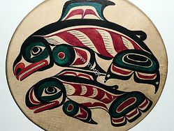 Malba na šamanský buben -  50cm - kosatky