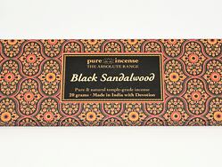Vonné tyčinky - Pure Incense, Absolute Black Sandalwood  přírodní luxusní vonné tyčinky, agarbathi vhodné k provonění prostoru s ušlechtilou vůní