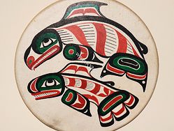 Malba na šamanský buben -  40cm - kosatky