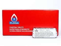 Balení rychlozápalných uhlíků Floga ve válci – 6 kusů/120 v krabici