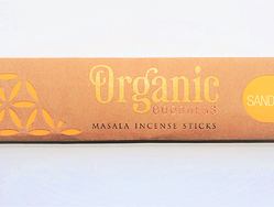 Vonné tyčinky - Organic SANDALWOOD přírodní vonné tyčinky, agarbathi vhodné k provonění prostoru s ušlechtilou vůní
