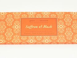 Vonné tyčinky - Pure Incense, Absolute Saffron a Musk  přírodní luxusní vonné tyčinky, agarbathi vhodné k provonění prostoru s ušlechtilou vůní
