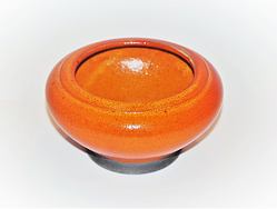 Kadidelnice keramická, RAKU miska VIII./oranžová