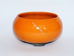 Kadidelnice keramická, RAKU miska II./oranžová