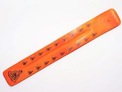 Stojánek - lyže/ dřevo /oranžový/Buddha na pálení vonných tyčinek, bezpečný a stabilní držák na tyčinky