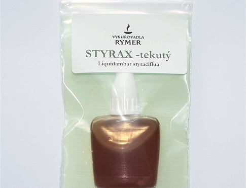 STYRAX, tekutá pryskyřice zvaný také storax, tekutý jantar či styrač, vykuřovadlo, pryskyřice působí uklidňujícím a uvolňujícím způsobem