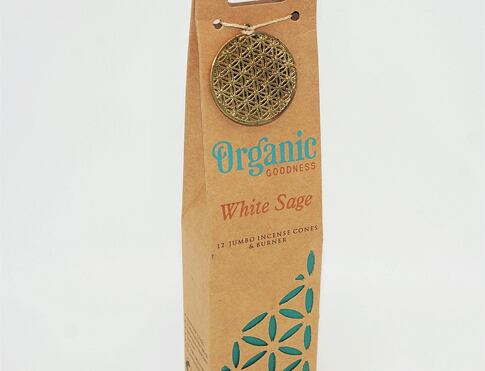Vonné kužílky - Organic WHITE SAGE přírodní vykuřovací kužílky, františky vhodné k provonění místností, harmonizaci a meditaci