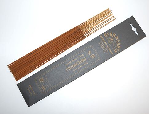 Vonné tyčinky - Herb and Earth PATCHOULI, Nippon Kodo  luxusní vonné tyčinky s minimem kouře pro provonění prostoru a vytvoření relaxační atmosféry