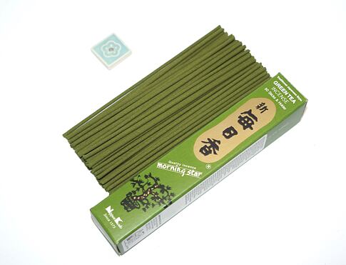 Vonné tyčinky - Morning Star GREEN TEA, Nippon Kodo /50ks  luxusní vonné tyčinky s minimem kouře pro provonění prostoru a vytvoření relaxační atmosféry