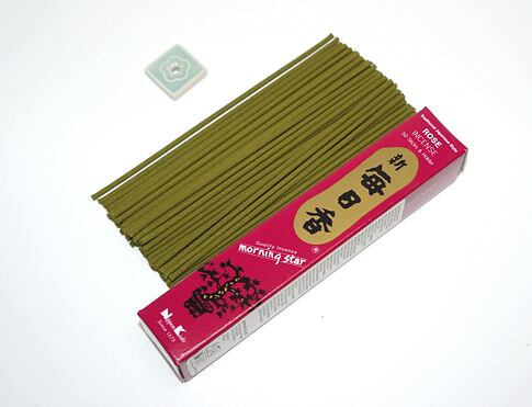 Vonné tyčinky - Morning Star ROSE, Nippon Kodo /50ks  luxusní vonné tyčinky s minimem kouře pro provonění prostoru a vytvoření relaxační atmosféry