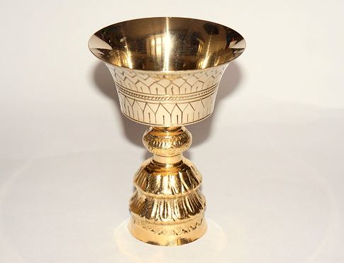KADIDELNICE kovová, kalich /zlatá patina