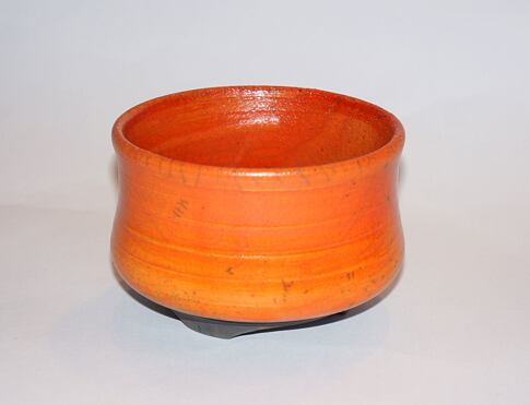 Kadidelnice keramická, RAKU miska VI./oranžová