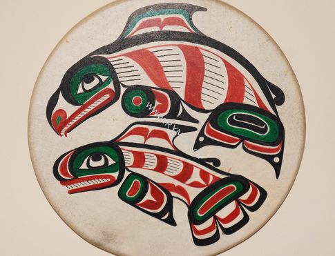 Malba na šamanský buben -  40cm - kosatky