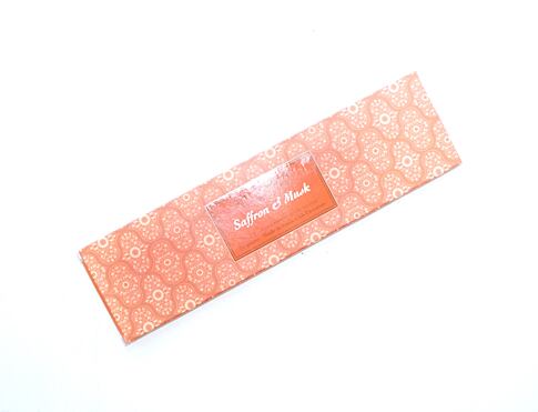 Vonné tyčinky - Pure Incense, Absolute Saffron a Musk  přírodní luxusní vonné tyčinky, agarbathi vhodné k provonění prostoru s ušlechtilou vůní