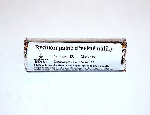 UHLÍKY FLOGA, malé rychlozápalné uhlíky vhodné k pálení vykuřovadel a vykuřovacích směsí, také do vodní dýmky- shisha 