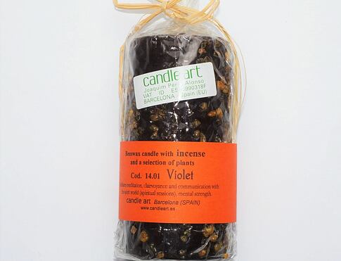Svíce s kadidlem  (fialová) - komunikace s duchovním světem, vonné a terapeutické svíce se silnou energií a působením