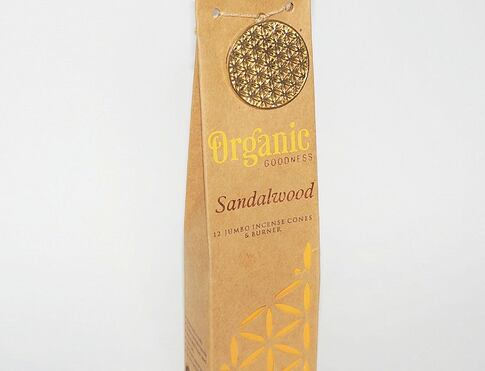 Vonné kužílky - Organic SANDALWOOD přírodní vykuřovací kužílky, františky vhodné k provonění místností, harmonizaci a meditaci