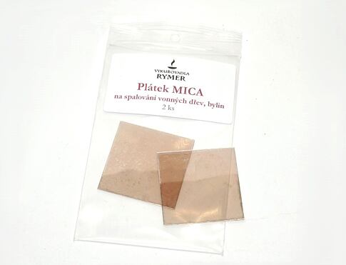 PLÁTEK MICA ( plátek přírodní slídy ) slouží ke snížení teploty položením na žhavý uhlík, aly lépe vynikla vůně vzácných dřev