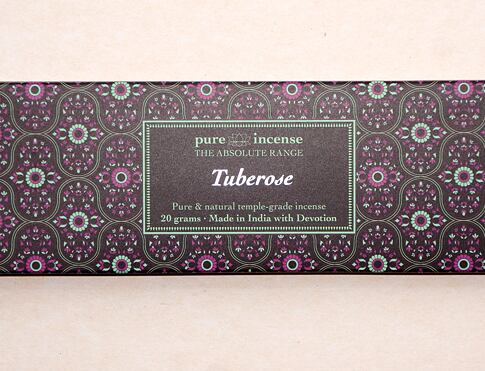 Vonné tyčinky - Pure Incense, Absolute Tuberose  přírodní luxusní vonné tyčinky, agarbathi vhodné k provonění prostoru s ušlechtilou vůní