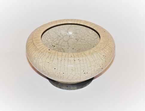 Kadidelnice keramická, RAKU miska VIII./slonová kostKadidelnice keramická, RAKU miska VII./oranžová