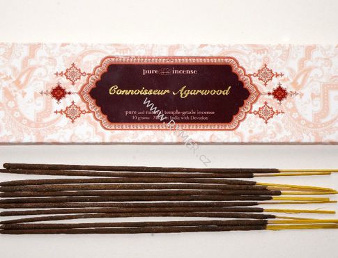 Vonné tyčinky - Pure Incense, Agarwood  přírodní luxusní vonné tyčinky, agarbathi vhodné k provonění prostoru s ušlechtilou vůní