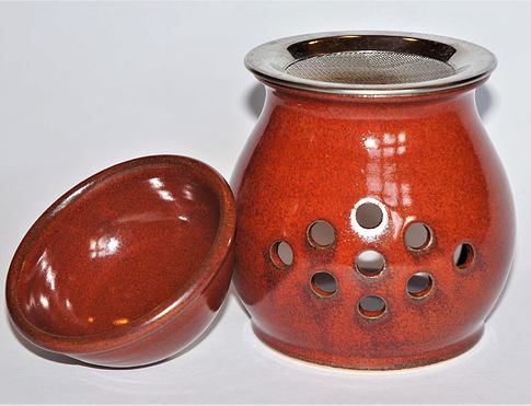 VYKUŘOVACÍ PÍCKA a AROMALAMPA, červenohnědá vhodná k jemnému pálení vykuřovadla či zahřátí éterických olejů při aromaterapii