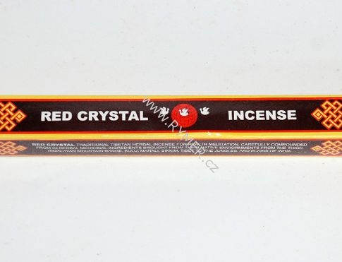 Vonné tyčinky RED CRYSTAL přírodní řemeslné tradiční himálajské vonné tyčinky vhodné k čištění a meditaci
