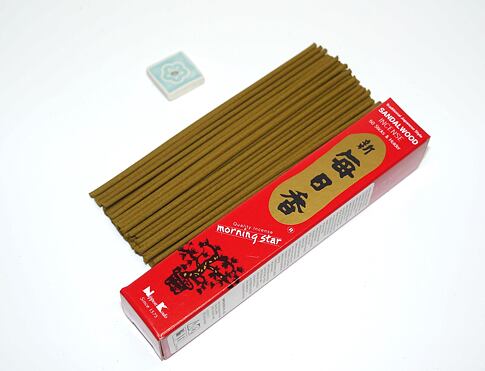 Vonné tyčinky - Morning Star SANDALWOOD, Nippon Kodo /50 ks  luxusní vonné tyčinky s minimem kouře pro provonění prostoru a vytvoření relaxační atmosféry