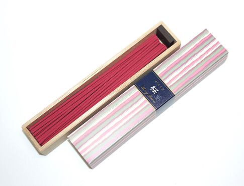 Vonné tyčinky - Kayuragi SAKURA CHERRY BLOSSOM, Nippon Kodo  luxusní vonné tyčinky s minimem kouře pro provonění prostoru a vytvoření relaxační atmosféry
