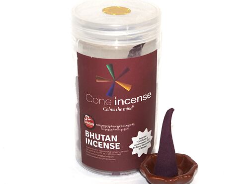 Vonné kužílky - Kuengacholing Bhútán/ červené vzácné ručně vyrobené řemeslné čistě přírodní vonné kužílky k očistě a meditaci z himálajského Království Bhútán