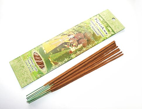 Vonné tyčinky - KRISHNA - vetiver a cedrové dřevo přírodní vonné tyčinky, agarbathi vhodné k provonění prostoru s ušlechtilou vůní