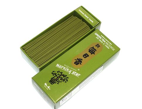 Vonné tyčinky - Morning Star GREEN TEA, Nippon Kodo  luxusní vonné tyčinky s minimem kouře pro provonění prostoru a vytvoření relaxační atmosféry