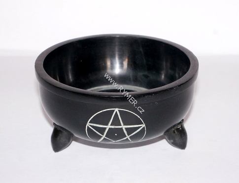 KADIDELNICE miska/pentagram/, velká vykuřovací miska také kadidelnice je ohnivzdorná nádoba určená k pálení vykuřovadel