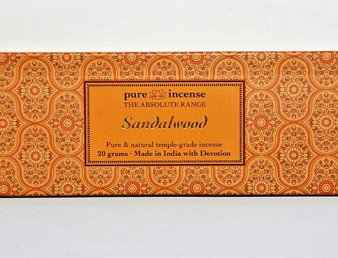 Vonné tyčinky - Pure Incense, Absolute Sandalwood  přírodní luxusní vonné tyčinky, agarbathi vhodné k provonění prostoru s ušlechtilou vůní