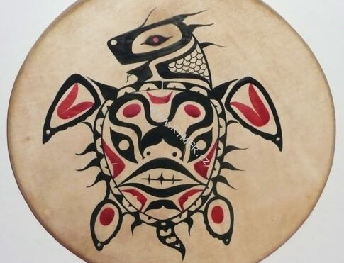 Malba na šamanský buben - 50cm - želva