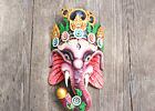 GANESHA dřevěná maska, růžová, symbol požehnání, stability a duchovního vedení, podporuje začátky, přináší do prostoru klid a harmonii 