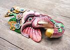 GANESHA dřevěná maska, růžová, symbol požehnání, stability a duchovního vedení, podporuje začátky, přináší do prostoru klid a harmonii 