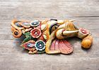 GANESHA dřevěná maska, bílá, symbol požehnání, stability a duchovního vedení, podporuje začátky, přináší do prostoru klid a harmonii 