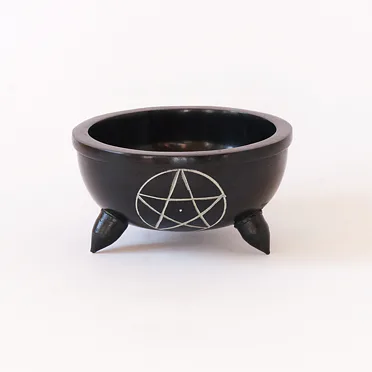 Kamenná kadidelnice s pentagramem 12 cm