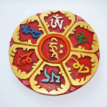 MANDALA ÓM, dřevořezba, závěsná
