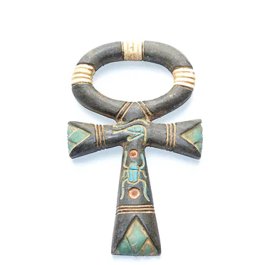 EGYPTSKÝ KŘÍŽ, ANCH barevná patina, kámen /3