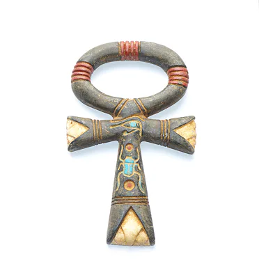 EGYPTSKÝ KŘÍŽ, ANCH barevná patina, kámen /4