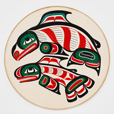 Malba na šamanský buben 40 cm - Kosatky (Haida)