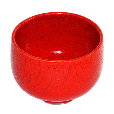 Kadidelnice keramická RAKU miska I. - červená