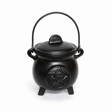 Litinová kadidelnice velká s pokličkou – pentagram