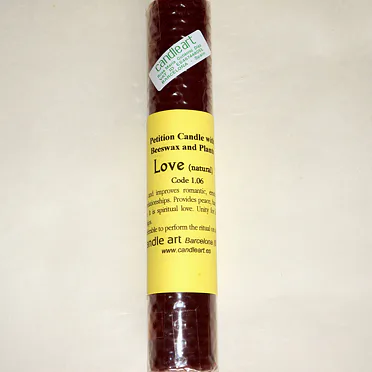 Svíce z včelího vosku, (červená) LOVE - láska
