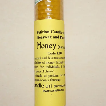 Svíce z včelího vosku, (natural) MONEY - peníze