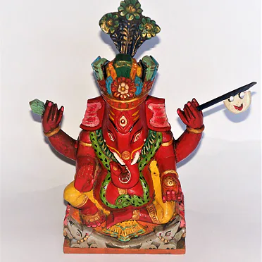 GANESHA soška, dřevo