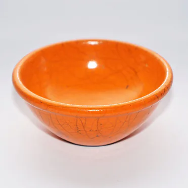 Keramická miska na kužílky oranžová RAKU