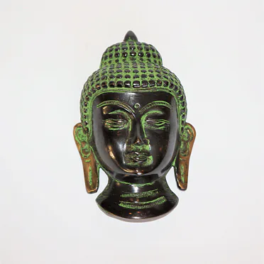 BUDDHA maska, bronz/ zelená patina
